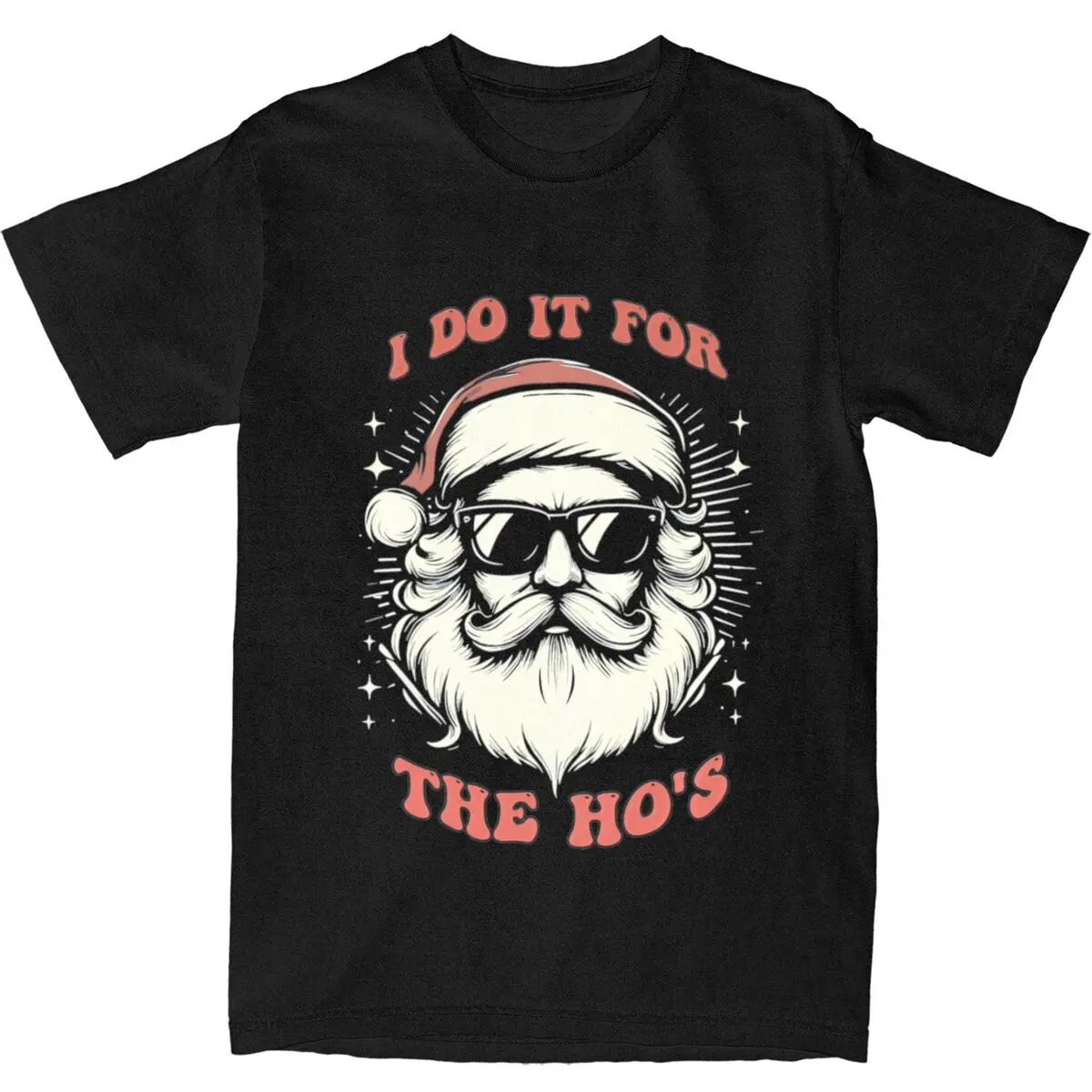 Футболка I Do It For The Hos Футболки из чистого хлопка Забавные рождественские футболки