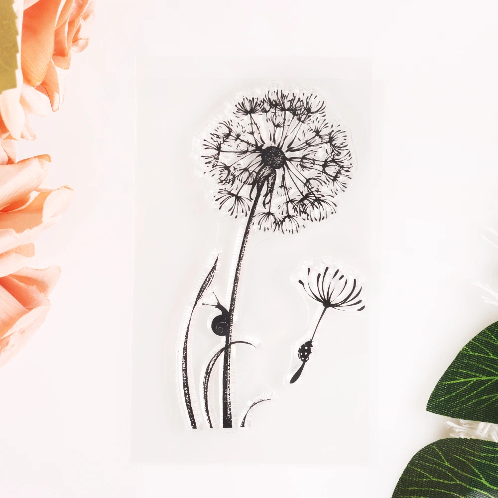 Винтажные мини-штампы с милыми растениями из прозрачного силикона для