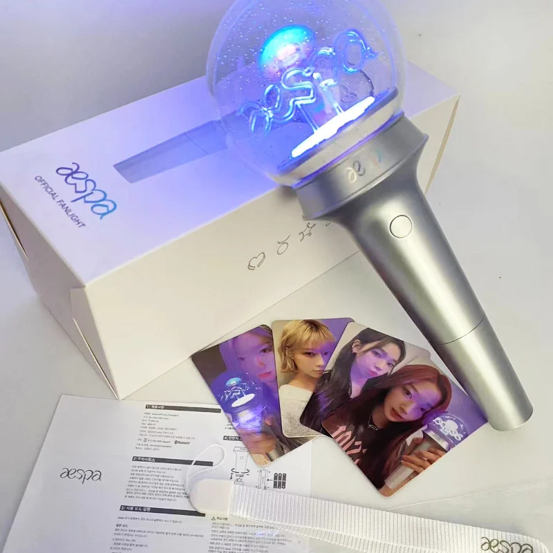 

Kpop Lightstick aespa Official Fanlight WINTER KARINA NINGNING GISELLE Concert Light Stick with LOMO Cards