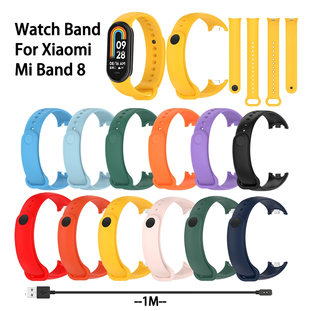 

Silicone Sports Strap For Xiaomi Mi Band 8 Bracelet Wristband For Miband 8 SmartWatch Strap For Mi Band 8 Charger Miband8 Straps