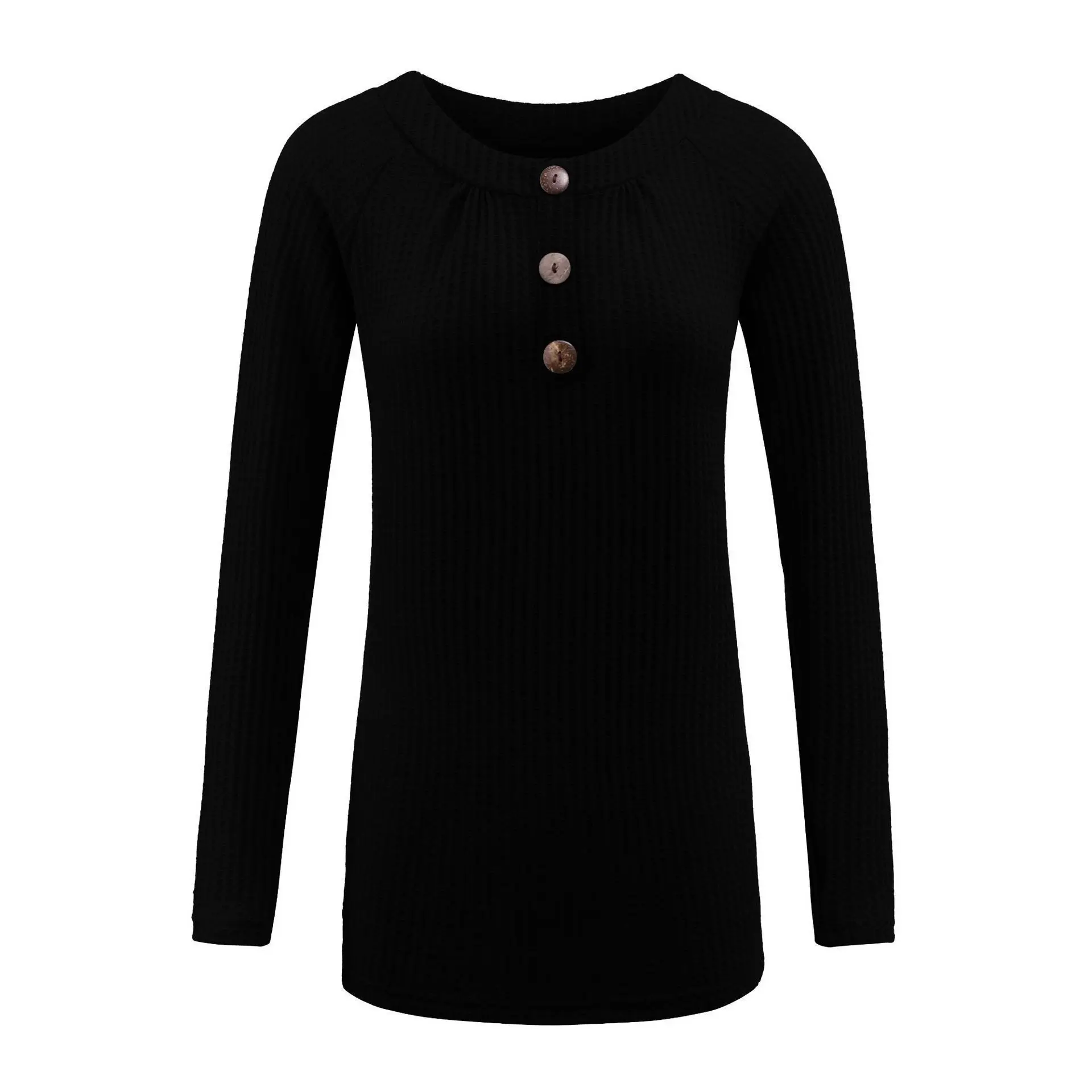 

Fashion 2021 Winter New Women's Crew Neck Knitted Long Sleeve Sweater one