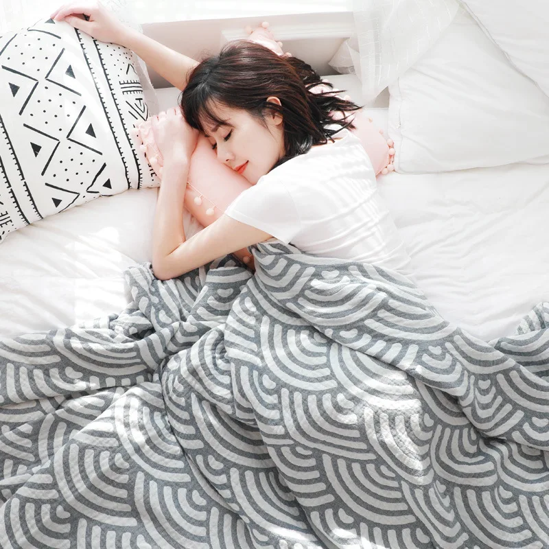 

Летнее хлопковое муслиновое одеяло, покрывало для кровати, дышащее большое мягкое покрывало для путешествий