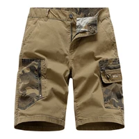 outdoor mens cropped trousers overalls casual shorts mens camo cargo shorts beach shorts stretch multi pocket knee length