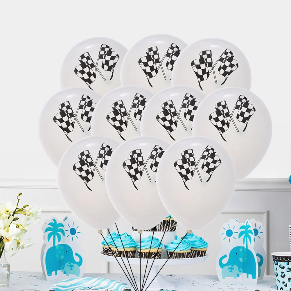 

20 Balloons Biodegradable Checkered Racing Flags Party Decors for Party Sports Meeting Home