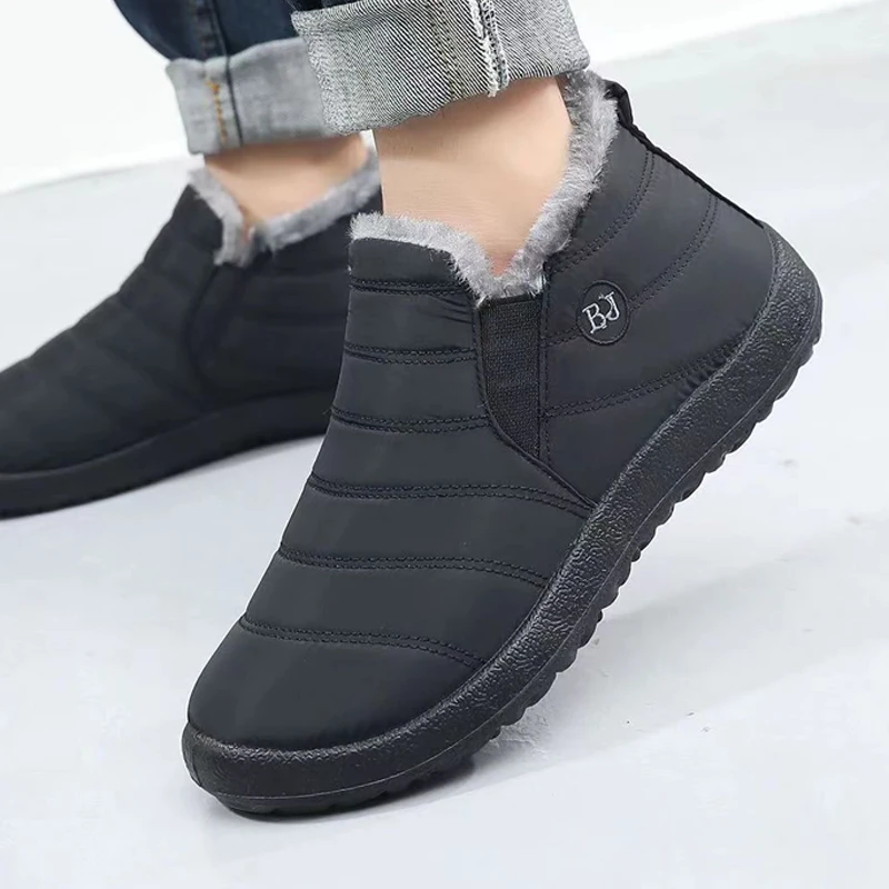 

Мужские Водонепроницаемые зимние ботинки без шнуровки, размеры 39-47