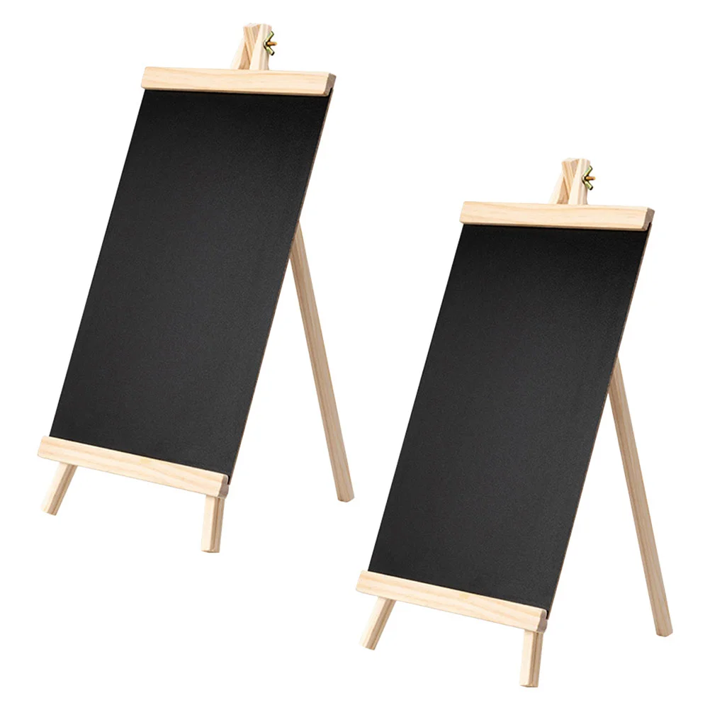 2Pcs Rustic Tabletop Chalkboard Wooden Chalkboard Sign Decorative Bulletin Board