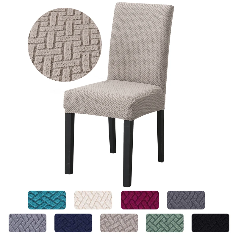 

1 Piece Cheap Jacquard Dining Room Chair Cover Spandex Elastic Stretch Slipcover For Chairs Kitchen Hotel Banquet home Christmas