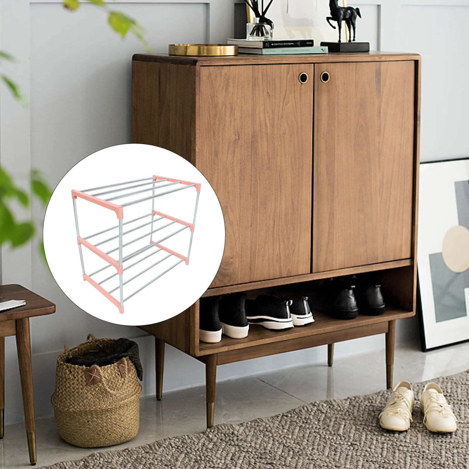 

Display Stand Three-layer Shoe Shelf Household Rack Storage Holder Space-saving