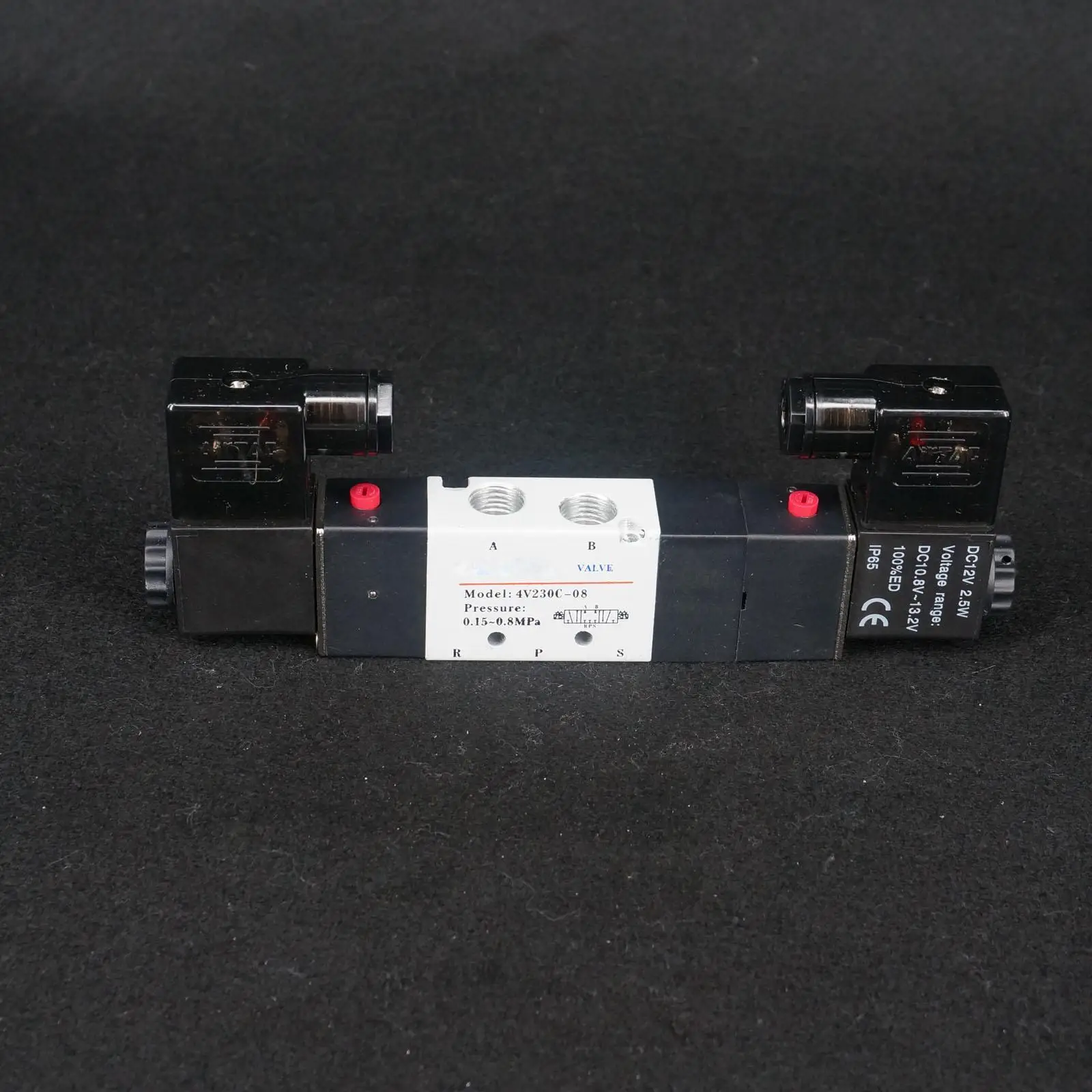 

Электромагнитный пневматический клапан для пневматической системы, 12 В, 4V230C-08, BSPT1/4 дюйма, с двойной головкой, 3-позиционный 5-ходовой