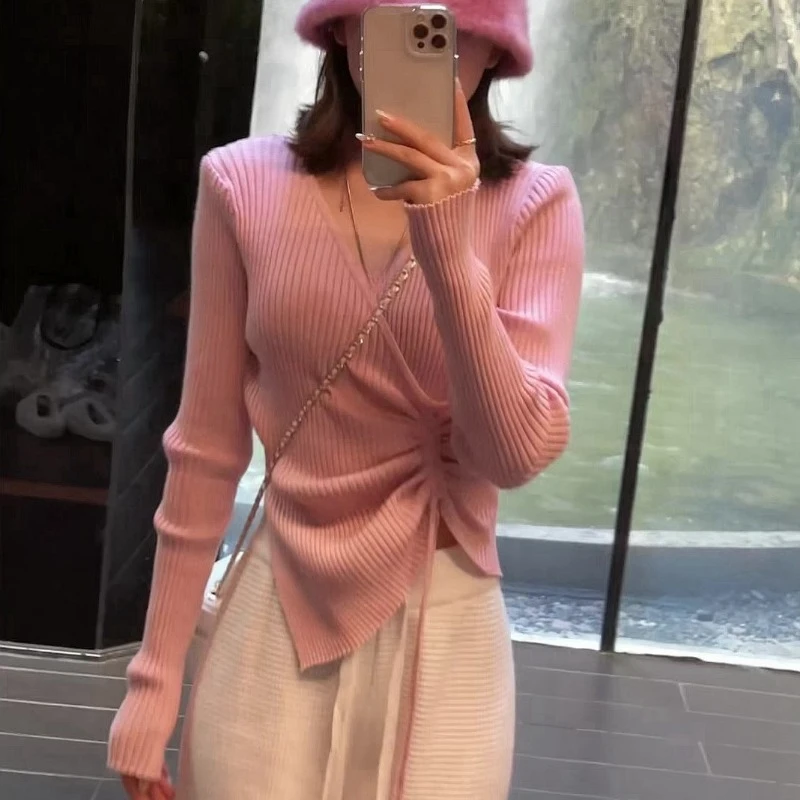 Осенне-зимние трикотажные штаны с v-образным вырезом женский метод нерегулярный