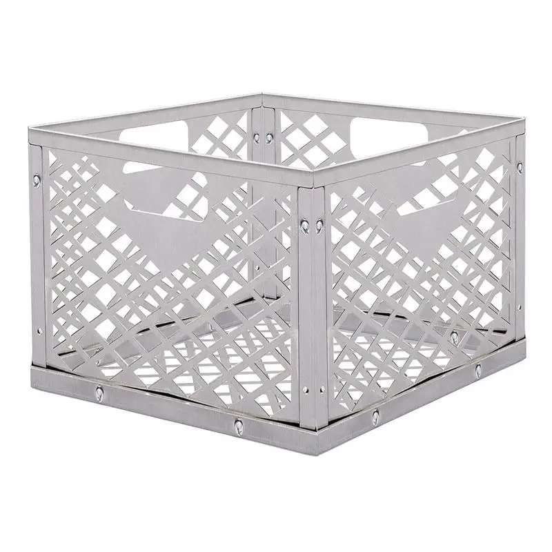 

Charcoal Basket Stainless Steel Square Grilling Fire Basket Scalding Proof Large Vegetable BBQ Basket For HouseHold Accessories