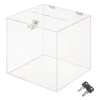 acrylic suggestion box 8x8x8 inches ballot money storage container for voting charity ballot contest suggestions