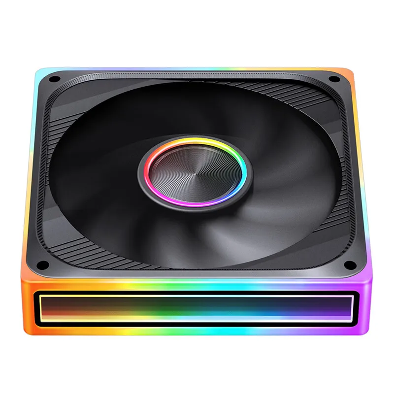 Фото Вентилятор для корпуса JONSBO ZE-120/240/360 120 мм ARGB, Infinity Mirror RGB, PWM-вентилятор, синхронизация с материнской платой, алюминиевый центральный элемент с CD-узором №2