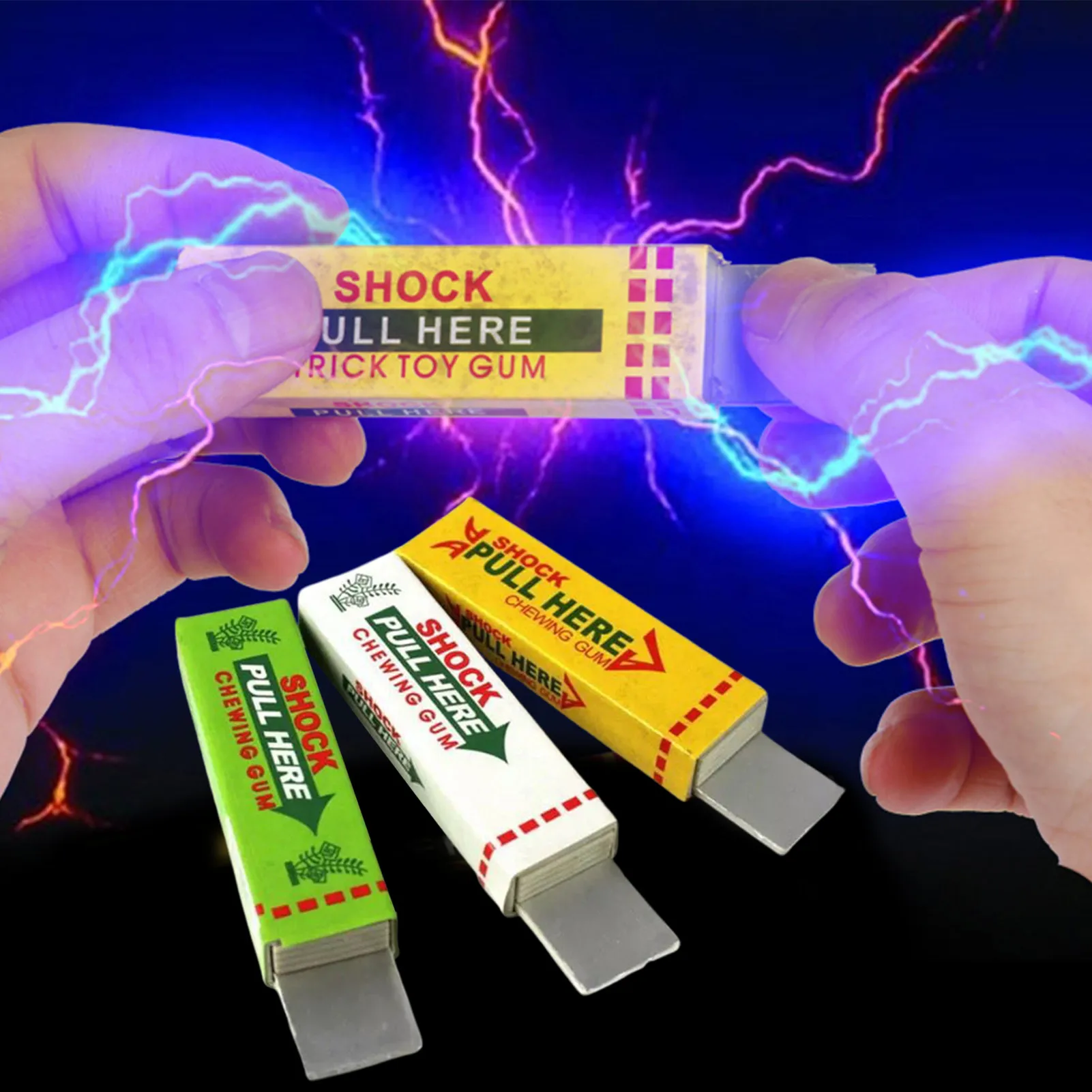 

Electric Shock Joke Chewing Gum Pull Head Shocking Toy Gift Gadget Prank Trick Gag Funny Tricky Electric Chewing Gum Shock Toys