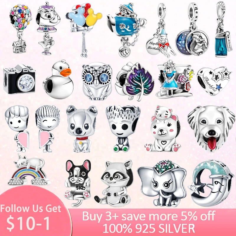 

Hot Sale 100% Real 925 Silver Ariel Balloon Pandora Charm Fit Original Bracelet Woman Jewelry Bead DIY Gifts Jewelry Making