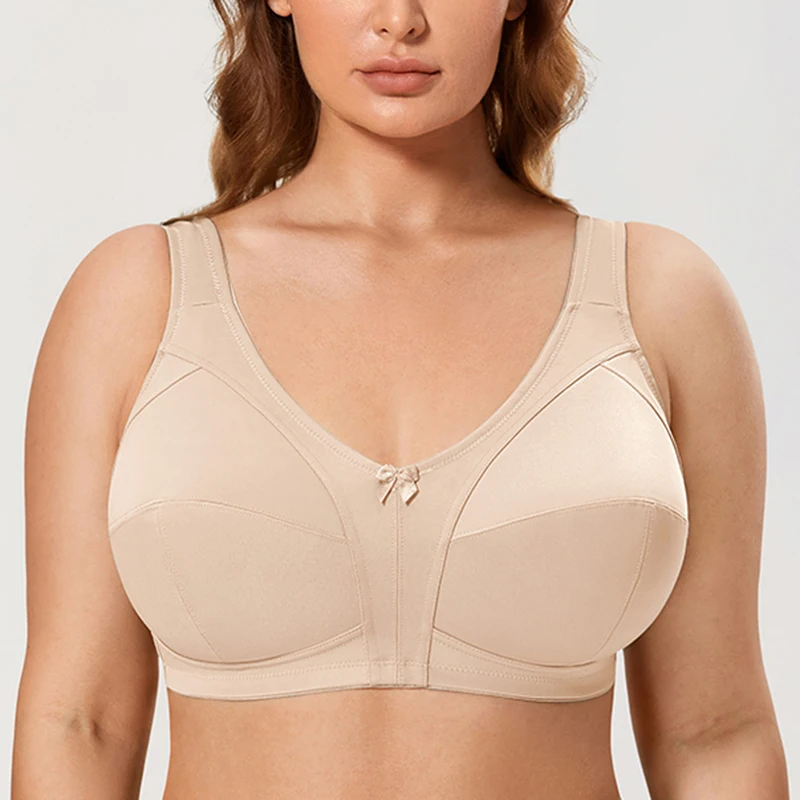 

Women's Wireless Bra Full Coverage Non-padded Underwear Comfort Lift Support Lingerie for Woman 36 38 40 42 C D DD E Solid Black