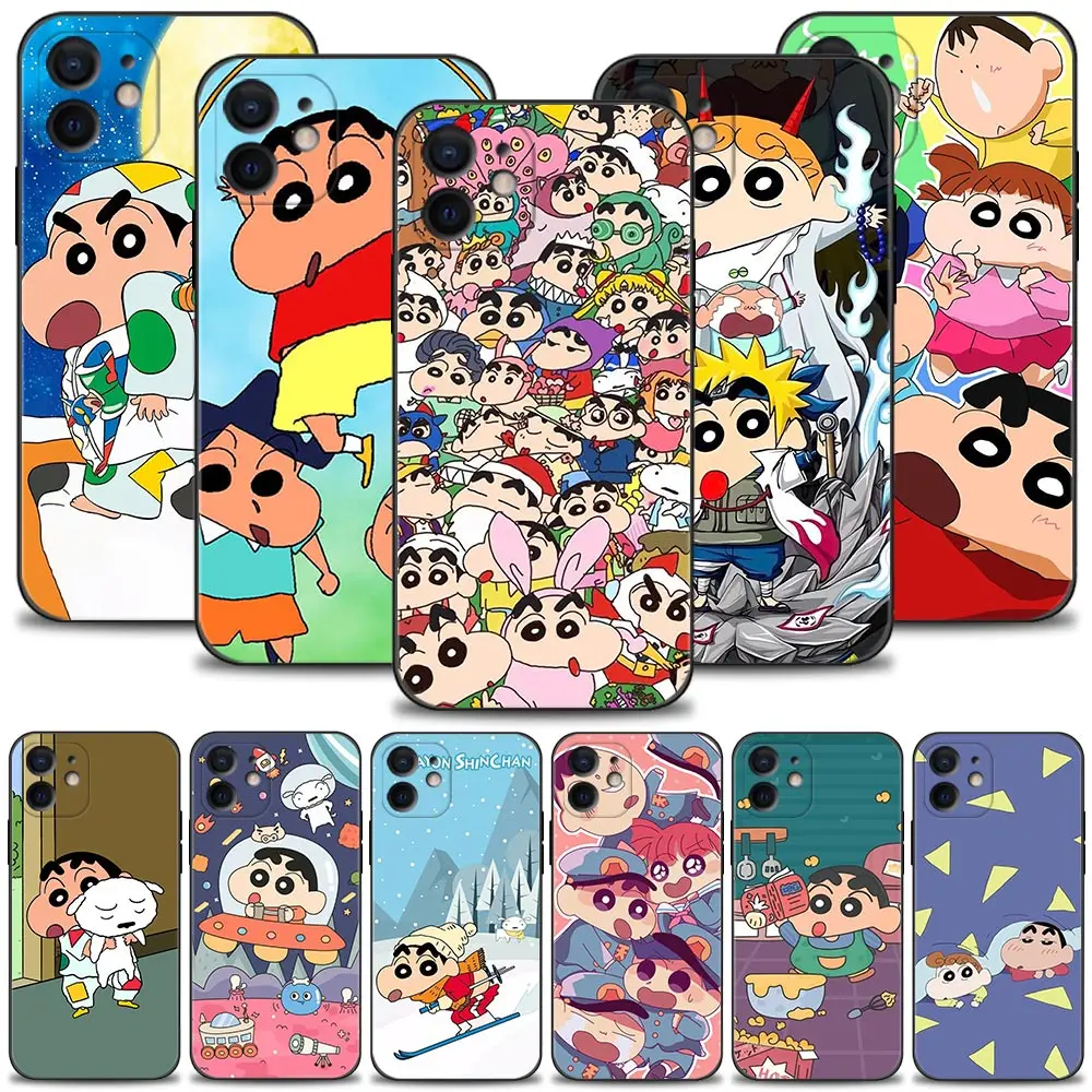 

Phone Case For Apple iPhone 13 11 12 Pro XS Max XR X 8 7 6 6s Plus SE 13mini 12mini 5 5s Silicone Cover Cute Crayon ShinChan