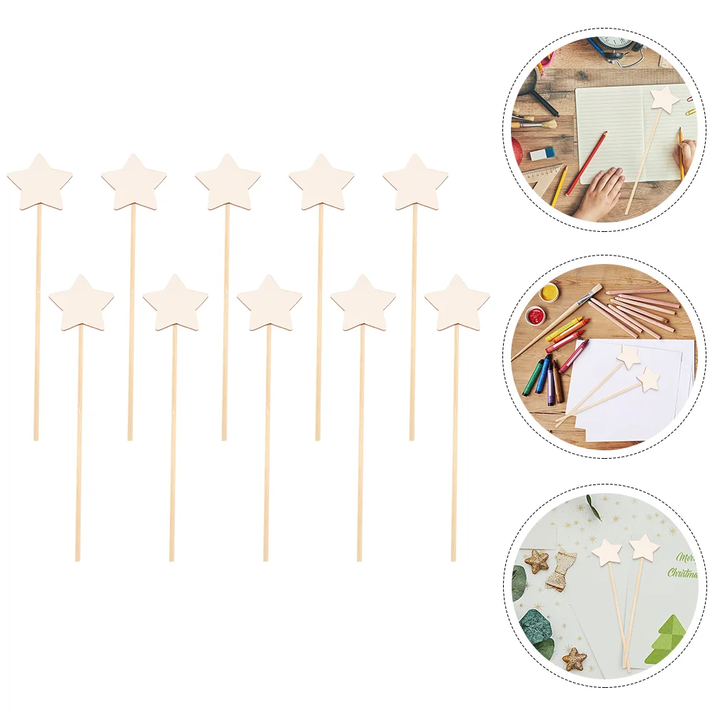 

10Pcs DIY Fairy Wands Props DIY Fairy Painting Fairy Wands Unfinished Fairy Graffiti Toys Star Shape Sticks Toys for Princess