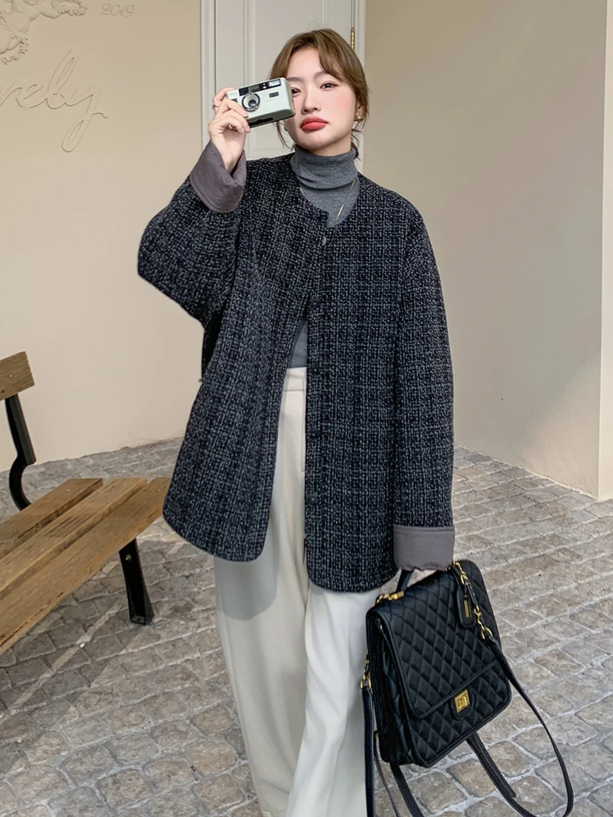 Черный изящный пуховик с хлопковой подкладкой верхняя одежда для женщин осень и