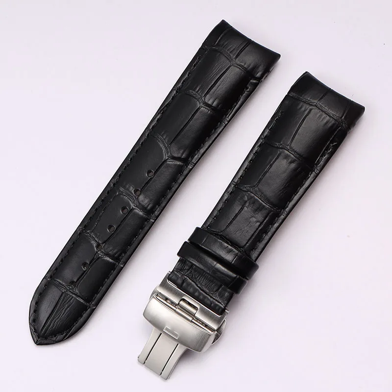 

22mm 23mm 24mm Genuine Leather Curved End Watchband For Tissot Watch Belt 1853 COUTURIER T035627A T035407A T035439 Men's Strap