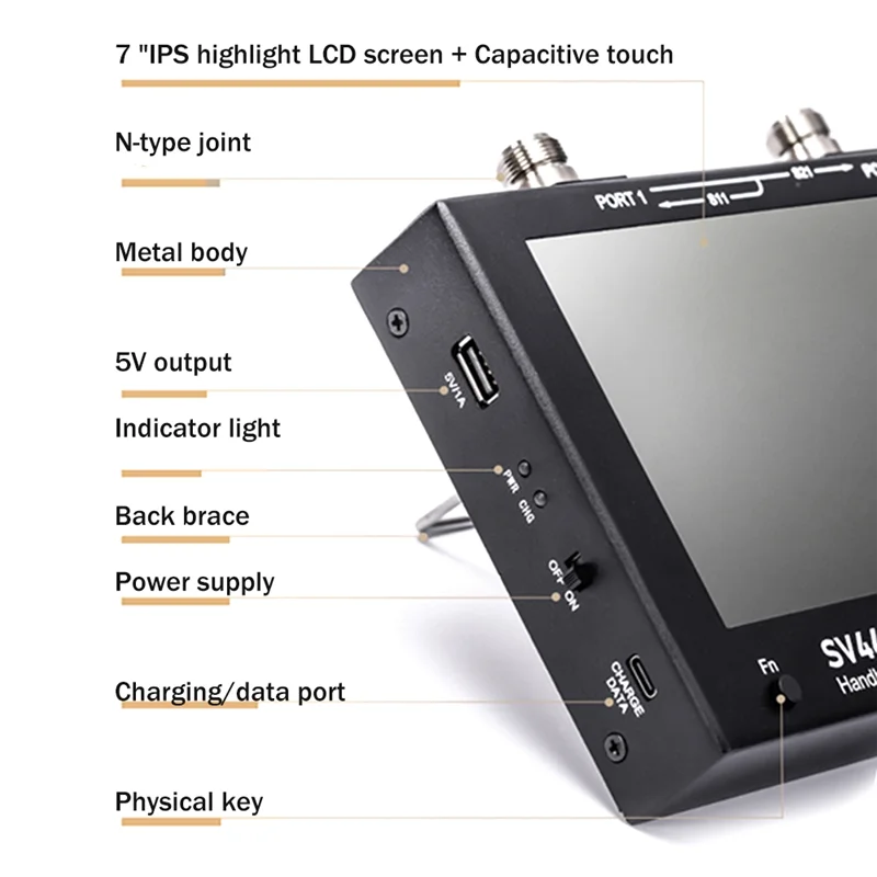 Векторный сетевой анализатор 7-дюймовый сенсорный ЖК-дисплей SV4401A 50 кГц -4 4 ГГц HF VHF