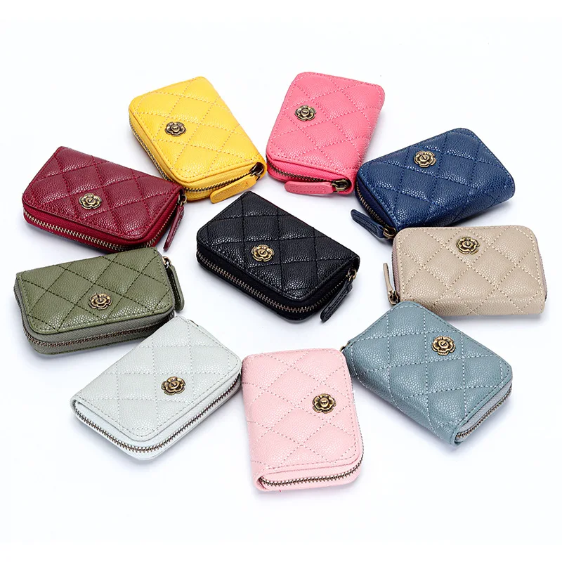 Women's Casual Wallet Multi-Slot Card Holder Zipper Coin Purse Small Clutch Leather Money Bag Purse Cardholder Wallets for Girl