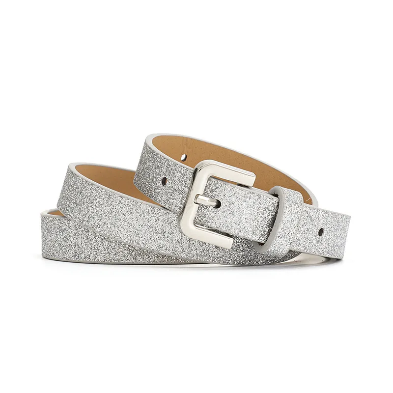 

Shiny Sequins Waist Strap Fashion Women Waist Belt High Quality Cummerbund Pu Leather Adjustable Belts Waistband With Pin Buckle