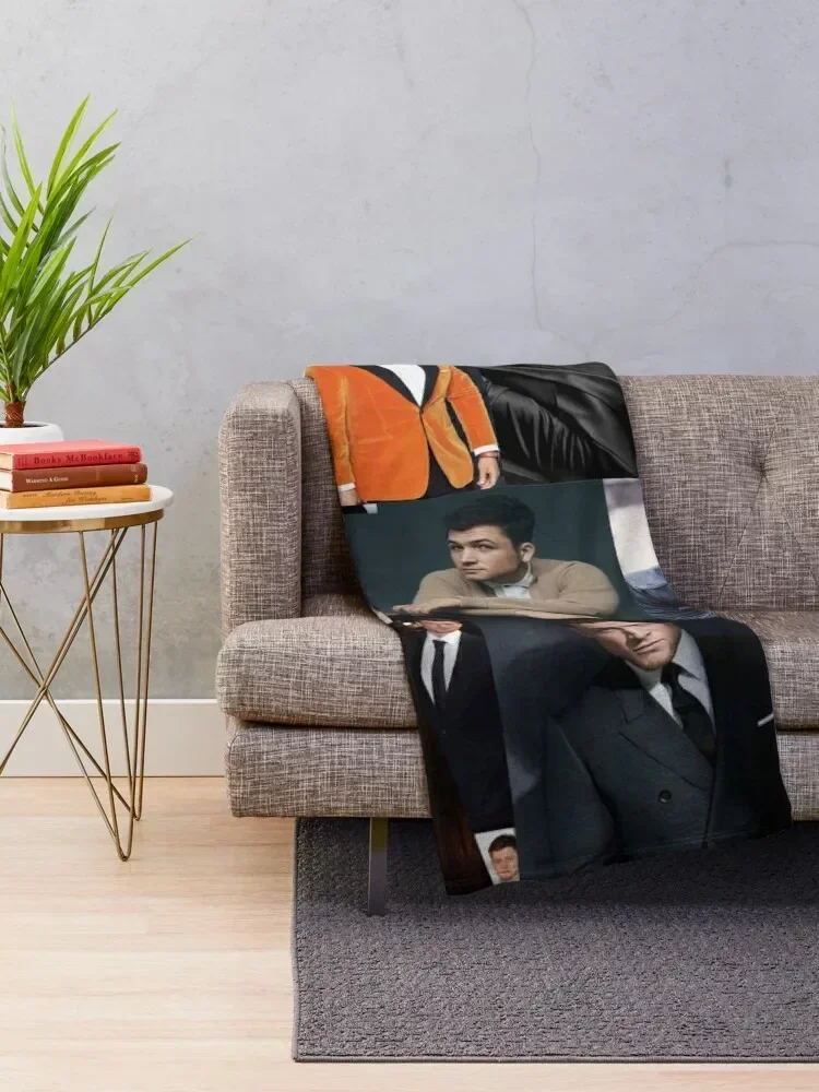 Taron Egerton абстрактные фотографии коллаж плед одеяло туристические теплые зимние