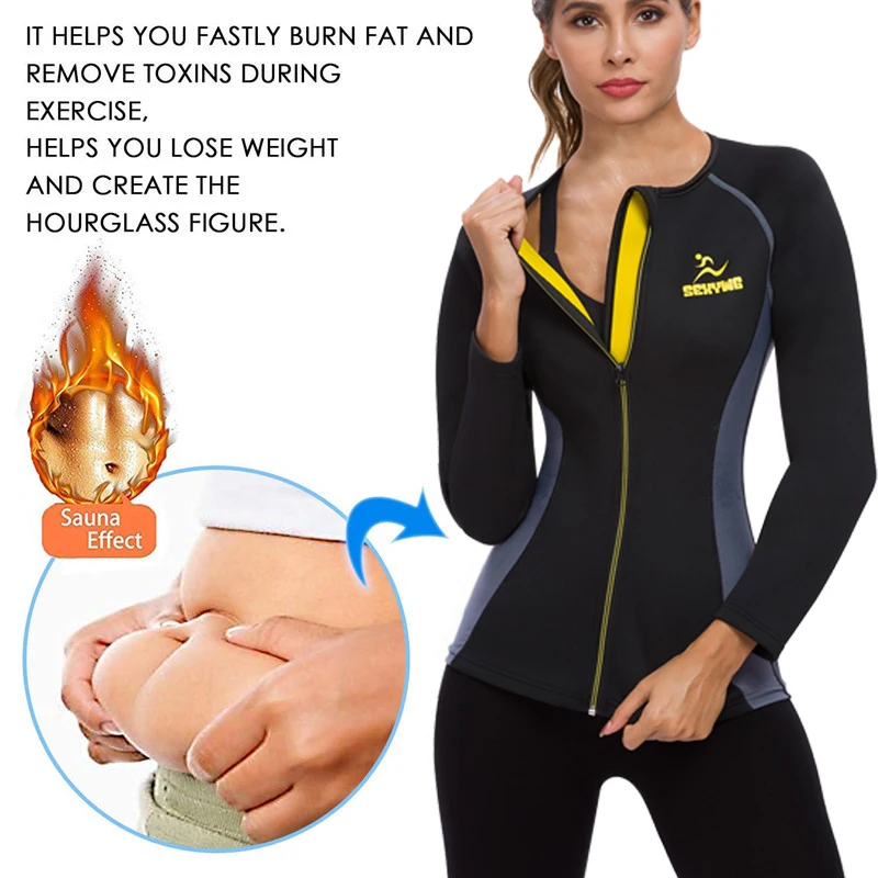 LANFEI Women Waist Trainer Sauna Pants Neoprene Sauna Shirt for Weight Loss Fat Burning Sweat Sauna Suit Women Shapewear Set