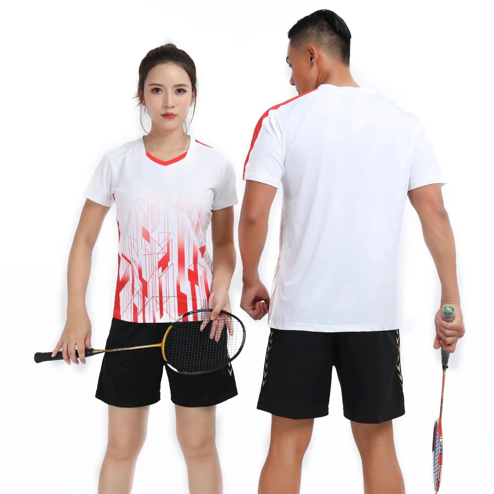 Badminton Suit Short-Sleeved Sportswear Spring Summer Autumn Short T Shirt Competition Quick-Drying Table Tennis Clothing