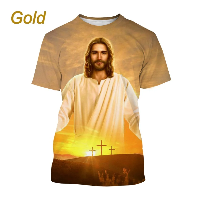 

God! Fashion Men's Round Neck Casual T Shirt about Jesus Love Everone Christian Men/Women Creativity Slim Printing Short Sleeve