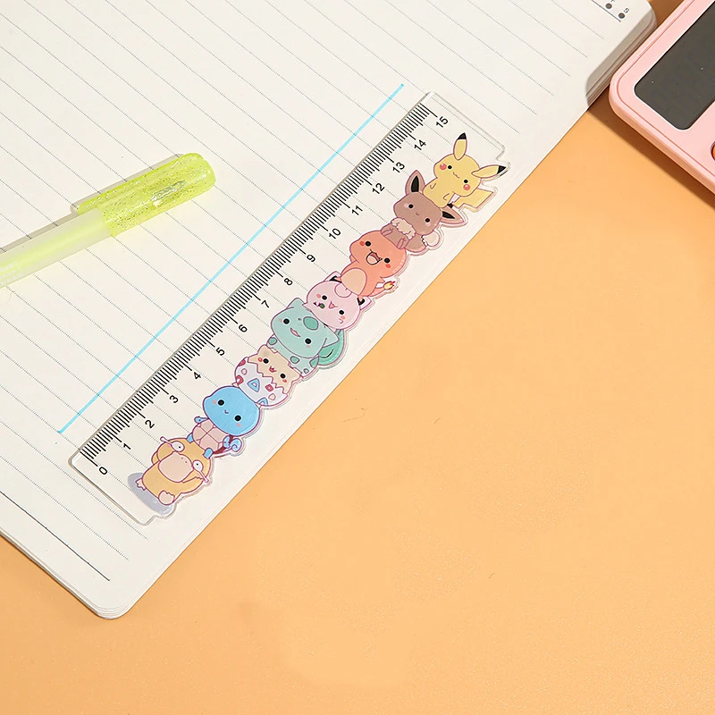 Линейка с героями мультфильмов Покемон Пикачу для студентов детская линейка