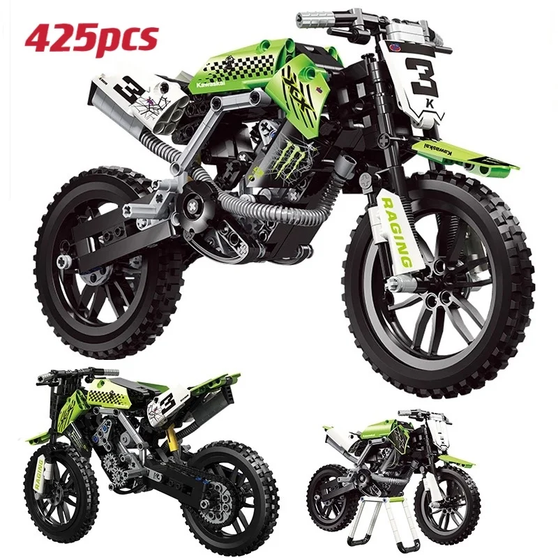 

425pcs City technical Mechanical locomotive Supercar Building Blocks DIY MOC Motorcycle Racing Car Assembly Toys For Children