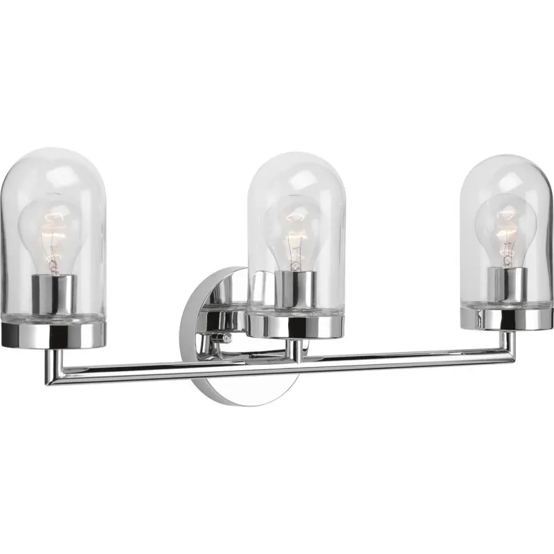 

Collection Three-Light Polished Chrome Clear Glass Coastal Vanity Light