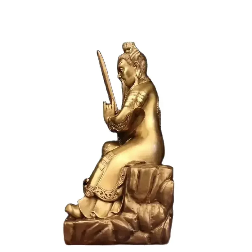 Металлическое прецизионное мастерство латунь сидячая статуя Чжан Тяньши
