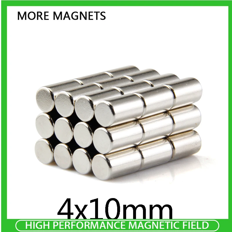 

20/50/100pcs 4x10 mm Strong Cylinder Rare Earth Magnet 4mmx10mm Round Neodymium Magnets 4x10mm Mini Small N35 Magnet 4*10 mm