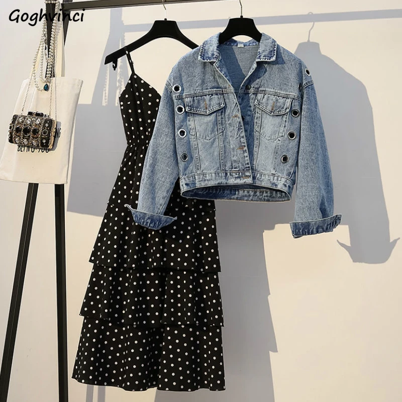 

Women Sets Short Style Vintage Retro 4XL Solid Clothing Polka Dot Sleeveless Pleated V-neck Dresses Korean Style Chic Elegant