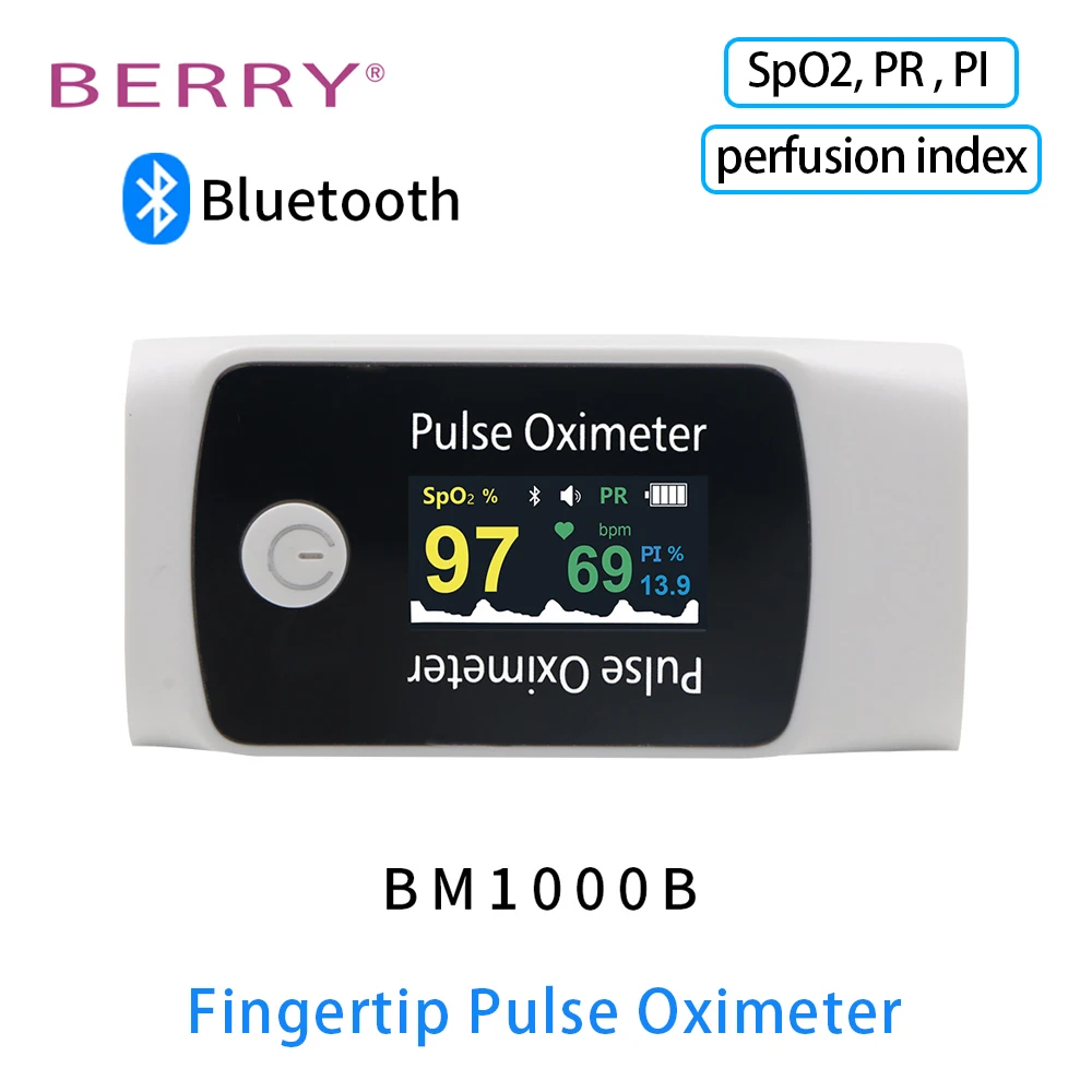 

BERRY BM1000B Portable Bluetooth TFT LCD Screen Finger Pulse Oximeter Blood Oxygen SpO2 Pulse Rate Perfusion Index Monitor