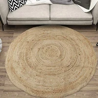 rug jute round braided rustic look 100handmade reversible 7x7 feet rustic rug rugs and carpets for home living room