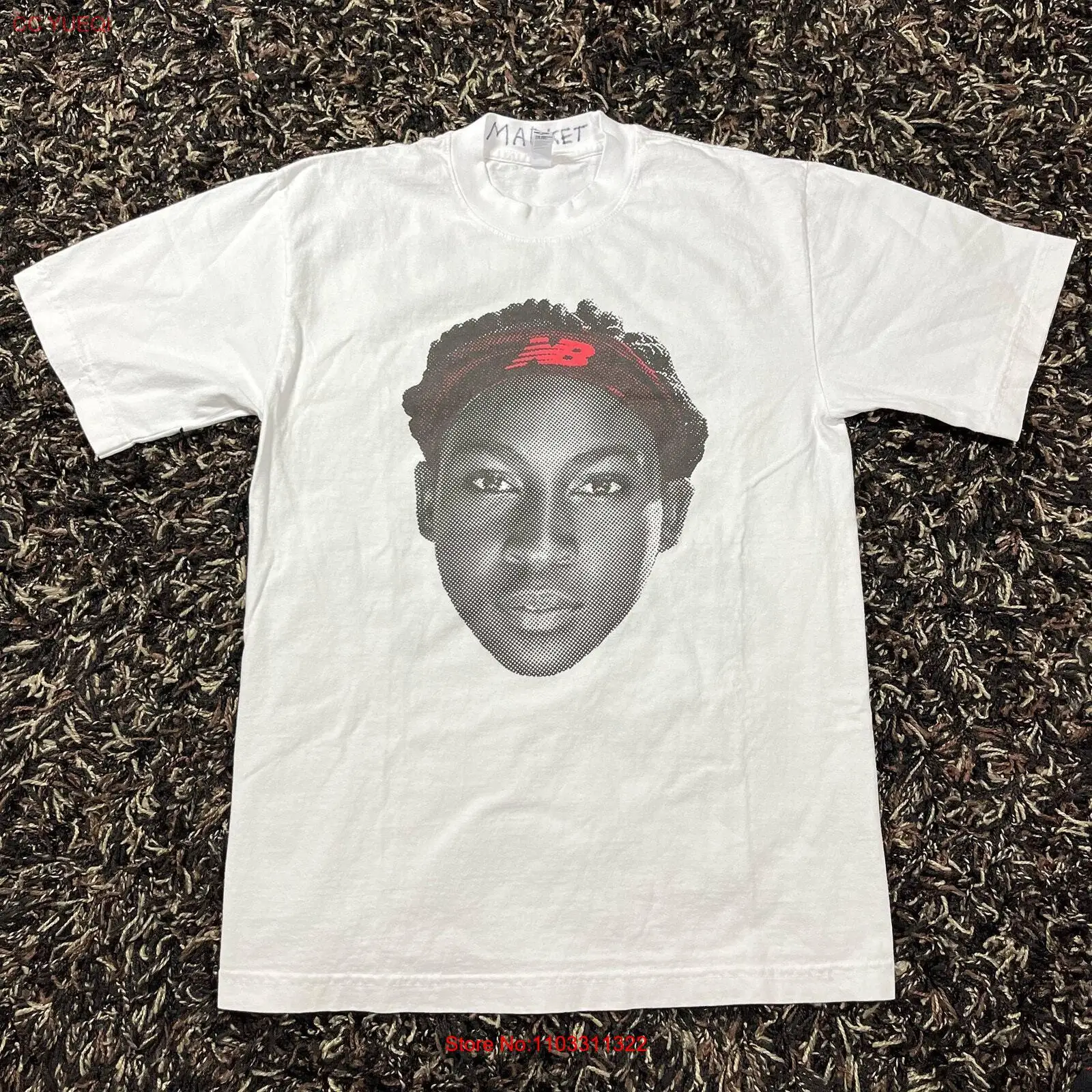 Маркет студии x Coco Gauff Pop up редкая белая футболка для взрослых Sz S % 100 аутентичная