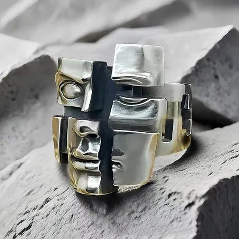 Абстрактные медные кольца с разделенной маской