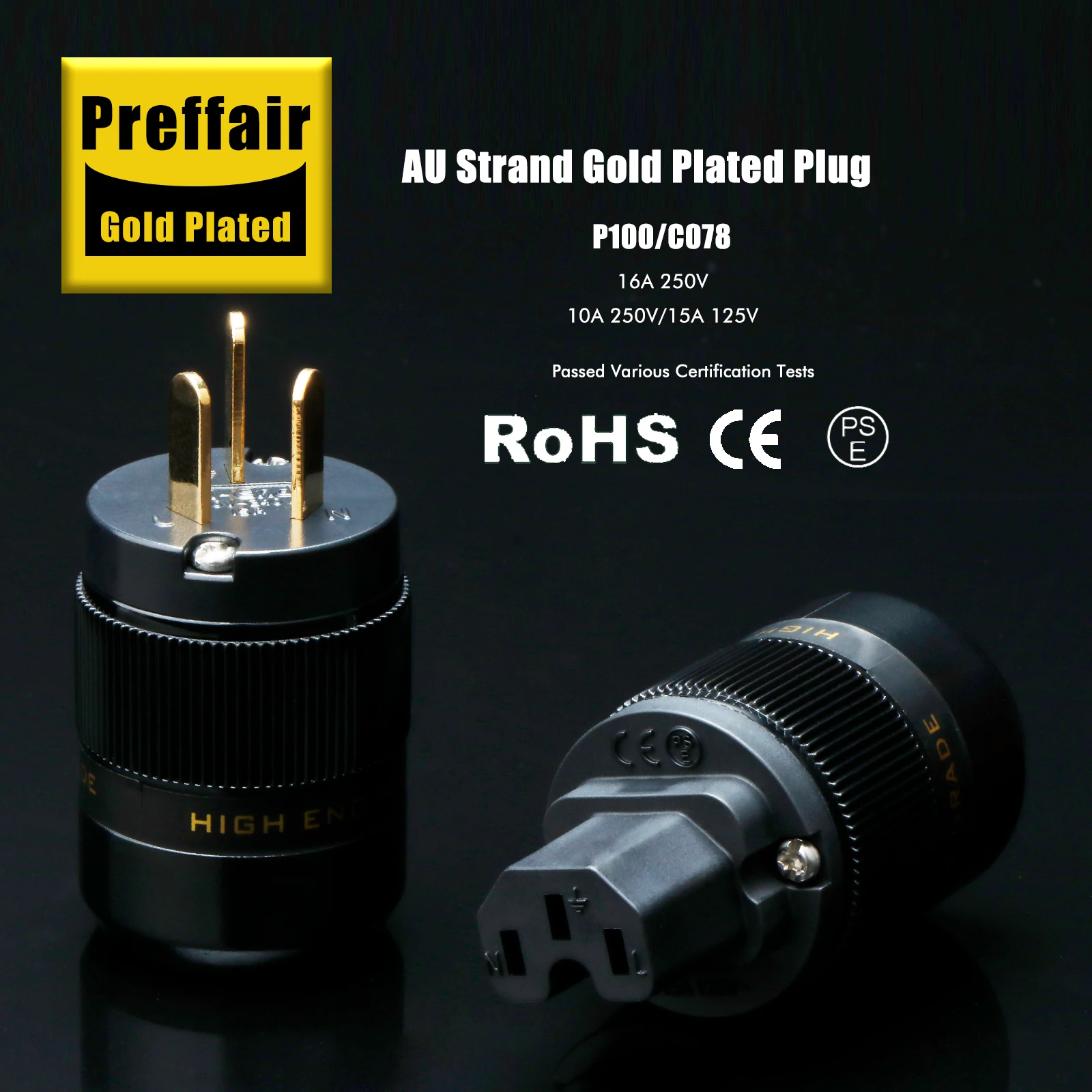 Фото Preffair NZ AU HiFi аудио-разъем для подключения к сети переменного тока, позолоченный, IEC320, штекер/гнездо, AU, электрический, без пайки №1