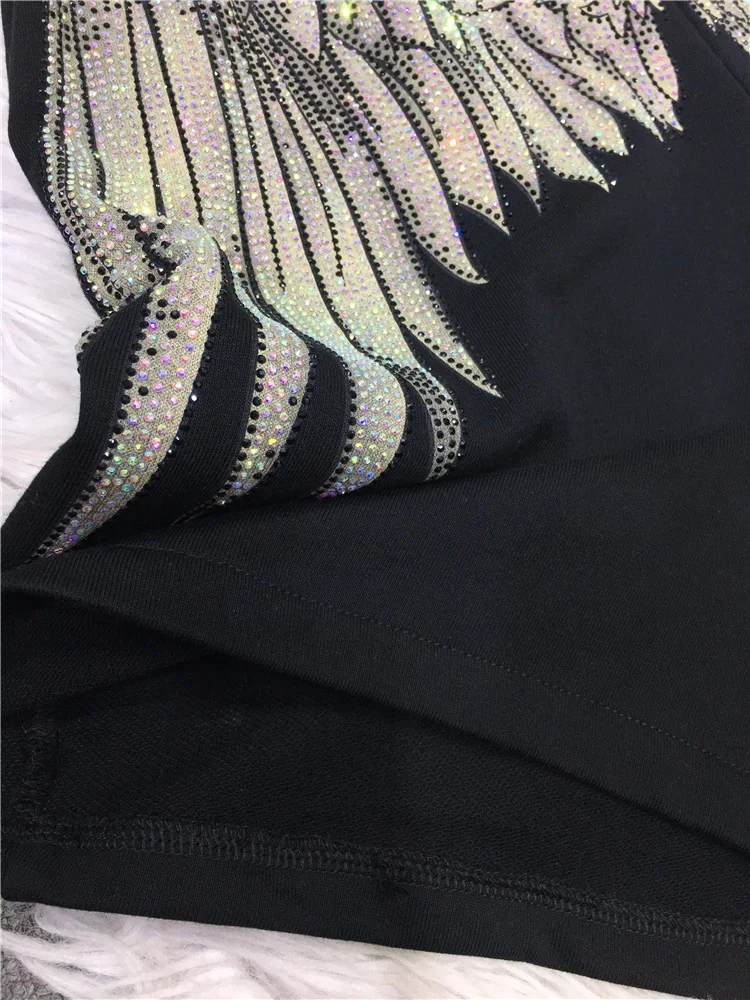 Fore and Aft Wings Hot Drilling Women Shorts Loose Elastic Waist Drawstring Five-point Pants High Waist Trendy Summer Hot Shorts