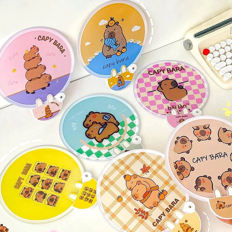 Мини-портативные Складные Круглые Ручные Вентиляторы С Мультяшным Животным