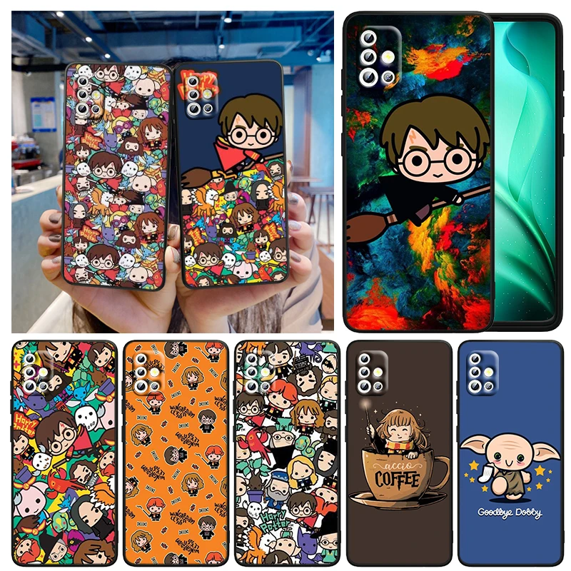 

Cute Potters Wand Harries Art For Samsung A73 A72 A71 A53 A52 A51 A42 A33 A32 A23 A22 A21S A13 A04 A04S A03 5G Black Phone Case