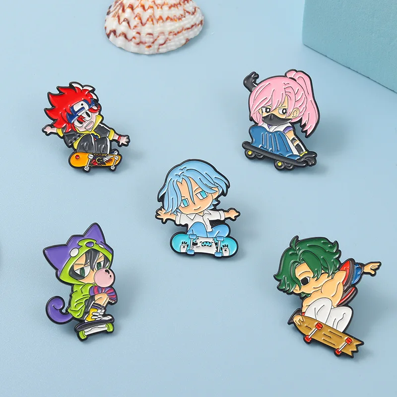 Металлическая брошь в виде цветка вишни SK∞ SK8 the Infinity Chinen Miya SNOW REKI