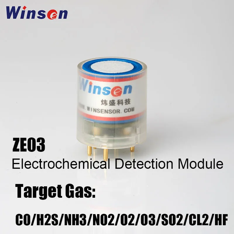 Модуль обнаружения газа Winsen ZE03-CO/SO2/NO2/O3/H2S/O2/NH3/C2H4/CL2/HF/HCL, 2 шт., высокая чувствительность, UART и аналоговый выход напряжения