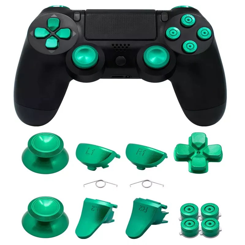 

Metal Buttons for PS4 Pro PS4 Slim Gen 2 Controller Aluminum Analog Thumbsticks & Bullet Buttons & D-pad & L1 R1 L2