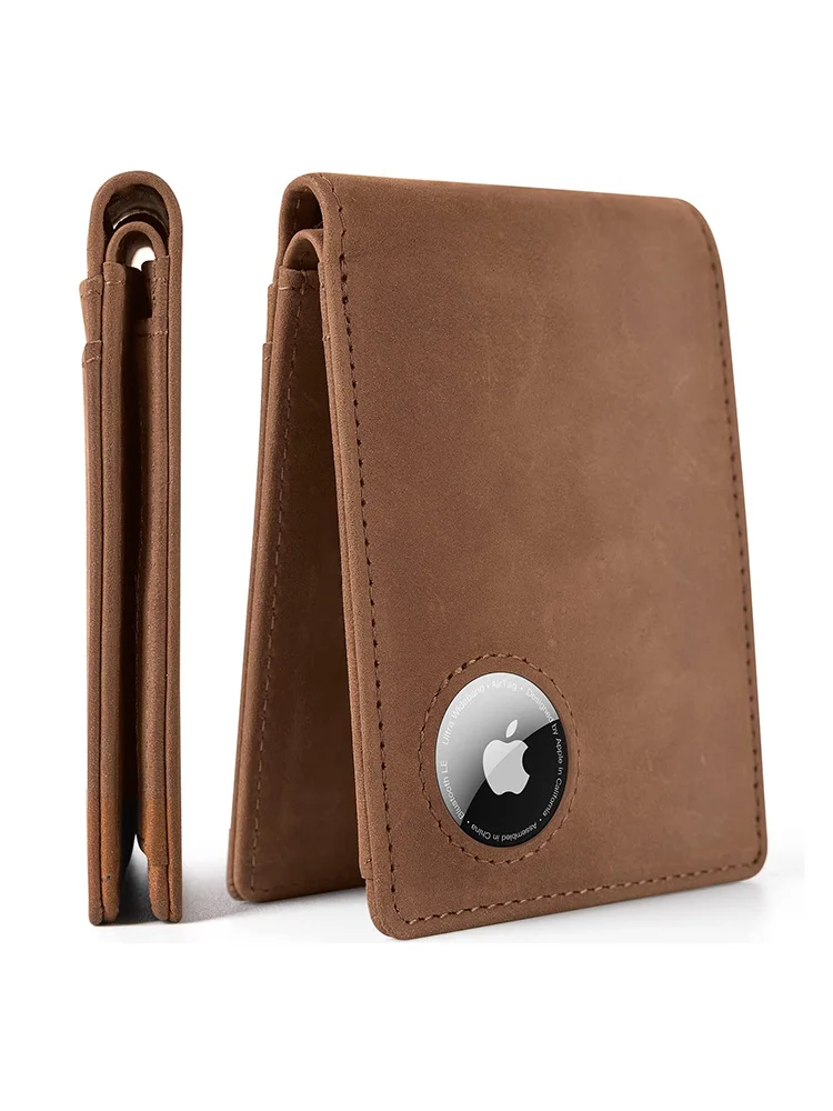 

Retro Minimalist Men's AirTag Wallet Wallet Multi Card Holder for Apple AirTag