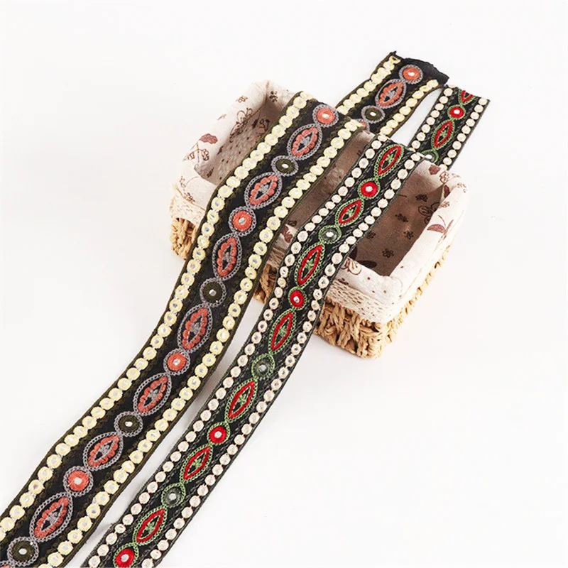 

4 - 5.5 CM Retro Chinese Style Embroidery Sequins Clothing Lace Webbing Accessories Handmade Barcode